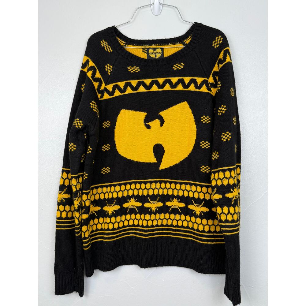Wu-Tang Clan Sweater Medium Black Yellow Logo Hip Hop Streetwear 2016
